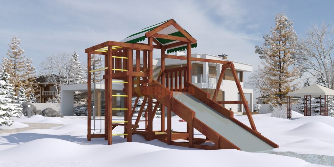 Детская площадка Савушка Мастер 3 - Махагон 4 сезона